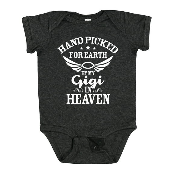 Inktastic Handpicked for Earth by My Gigi in Heaven with Angel Wings Boys or Girls Baby Bodysuit