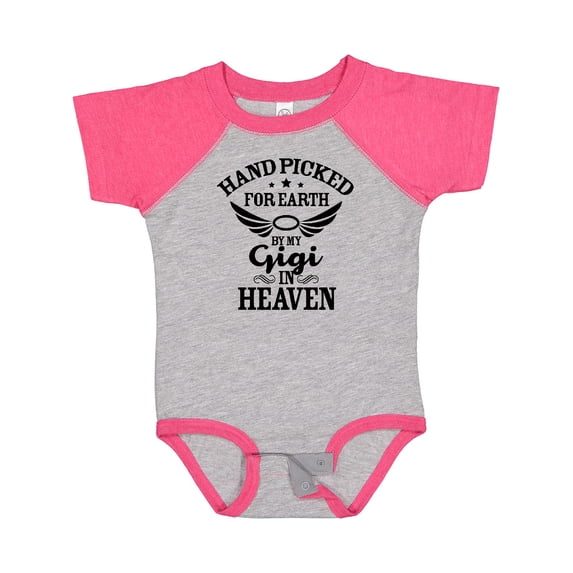 Inktastic Handpicked for Earth by My Gigi in Heaven with Angel Wings Boys or Girls Baby Bodysuit