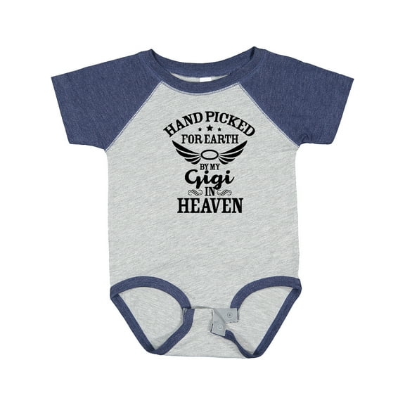 Inktastic Handpicked for Earth by My Gigi in Heaven with Angel Wings Boys or Girls Baby Bodysuit