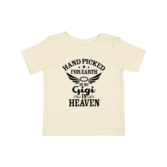 Inktastic Handpicked for Earth by My Gigi in Heaven with Angel Wings Boys or Girls Baby T-Shirt