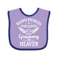 thumbnail image 1 of Inktastic Handpicked for Earth by My Grammy in Heaven with Angel Wings Boys or Girls Baby Bib, 1 of 4