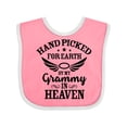 thumbnail image 1 of Inktastic Handpicked for Earth by My Grammy in Heaven with Angel Wings Boys or Girls Baby Bib, 1 of 4