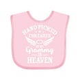 thumbnail image 1 of Inktastic Handpicked for Earth by My Grammy in Heaven with Angel Wings Boys or Girls Baby Bib, 1 of 4