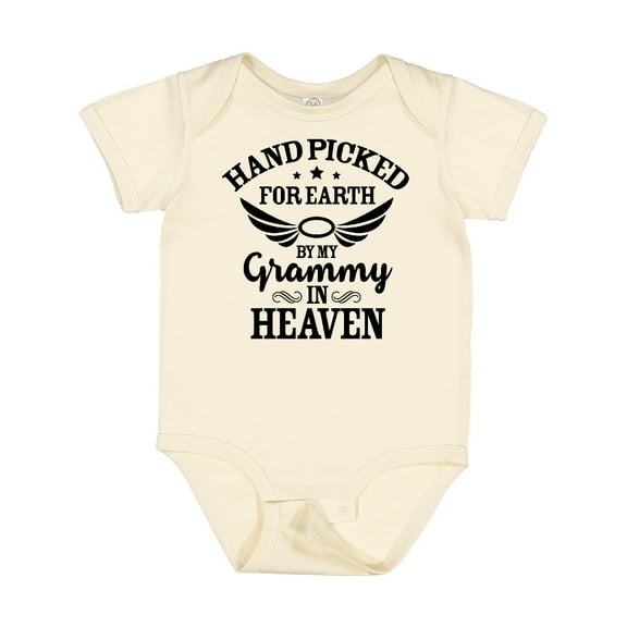 Inktastic Handpicked for Earth by My Grammy in Heaven with Angel Wings Boys or Girls Baby Bodysuit
