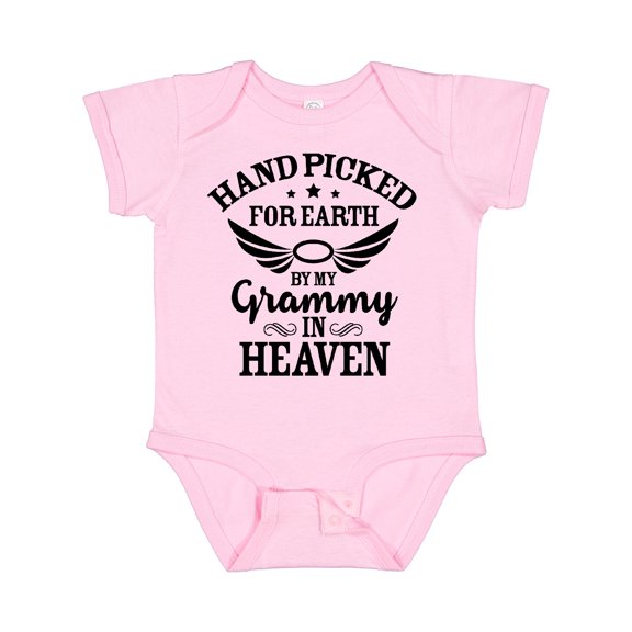 Inktastic Handpicked for Earth by My Grammy in Heaven with Angel Wings Boys or Girls Baby Bodysuit