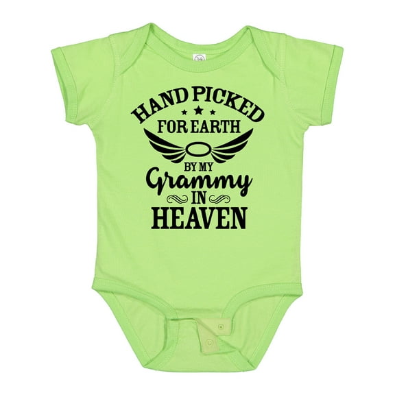 Inktastic Handpicked for Earth by My Grammy in Heaven with Angel Wings Boys or Girls Baby Bodysuit