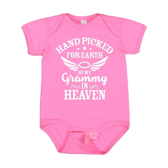 Inktastic Handpicked for Earth by My Grammy in Heaven with Angel Wings Boys or Girls Baby Bodysuit