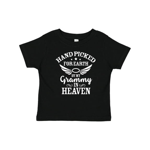 Inktastic Handpicked for Earth by My Grammy in Heaven with Angel Wings Boys or Girls Baby T-Shirt