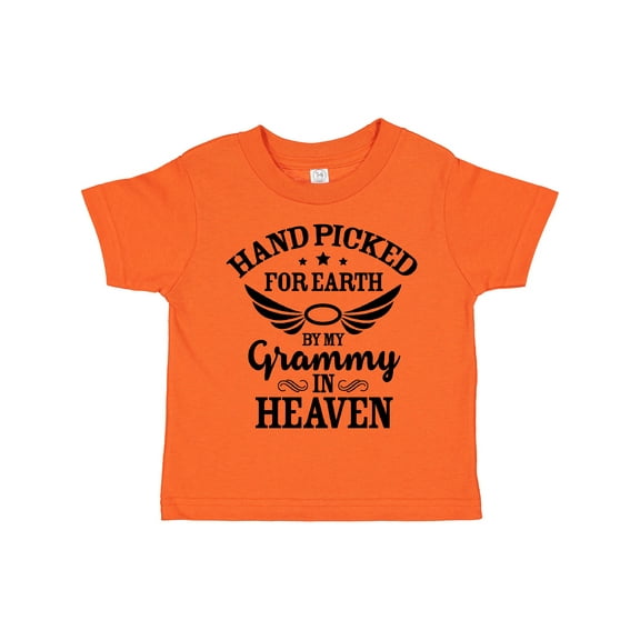 Inktastic Handpicked for Earth by My Grammy in Heaven with Angel Wings Boys or Girls Toddler T-Shirt