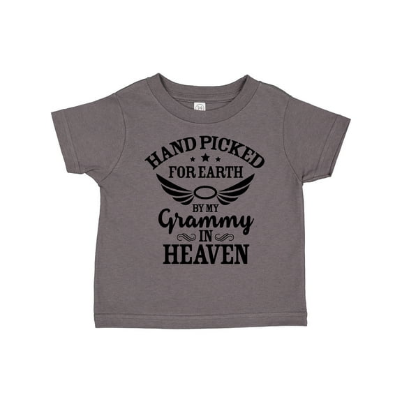 Inktastic Handpicked for Earth by My Grammy in Heaven with Angel Wings Boys or Girls Toddler T-Shirt