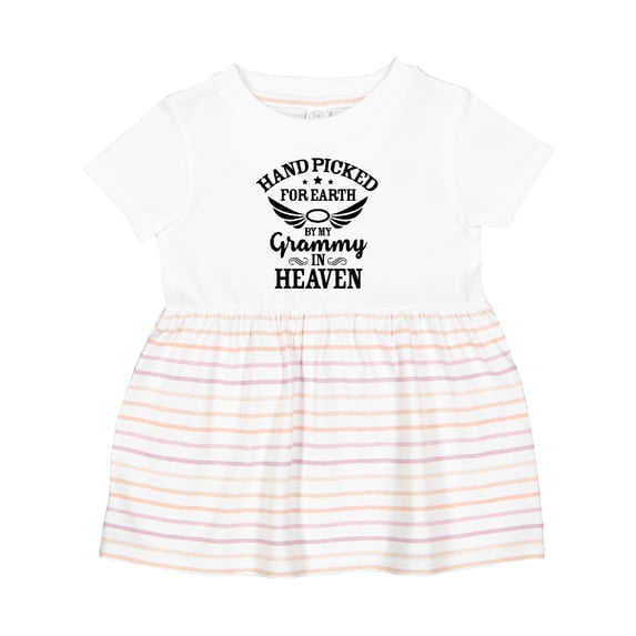 Inktastic Handpicked for Earth by My Grammy in Heaven with Angel Wings Girls Baby Dress