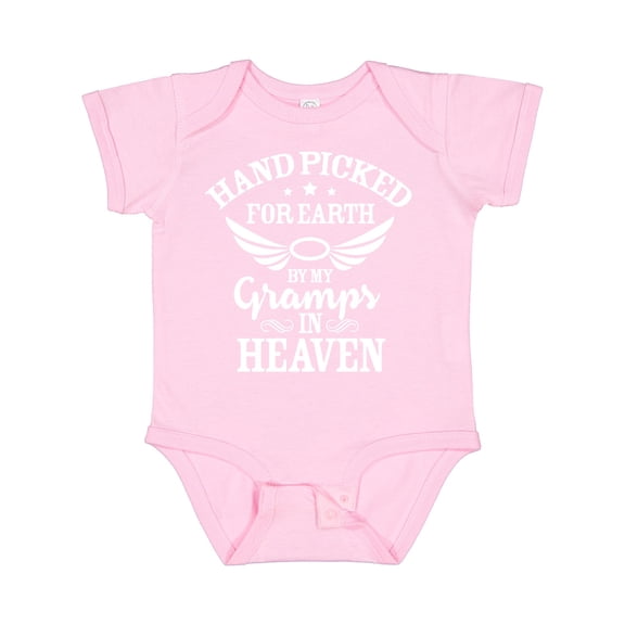 Inktastic Handpicked for Earth by My Gramps in Heaven with Angel Wings Boys or Girls Baby Bodysuit