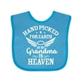 thumbnail image 1 of Inktastic Handpicked for Earth by My Grandma in Heaven Angel Wings Boys or Girls Baby Bib, 1 of 4