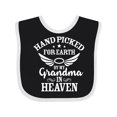 thumbnail image 1 of Inktastic Handpicked for Earth by My Grandma in Heaven Angel Wings Boys or Girls Baby Bib, 1 of 4