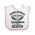 thumbnail image 1 of Inktastic Handpicked for Earth by My Grandma in Heaven Angel Wings Boys or Girls Baby Bib, 1 of 4