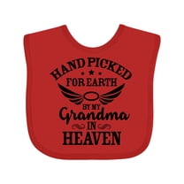 Inktastic Handpicked for Earth by My Grandma in Heaven Angel Wings Boys or Girls Baby Bib