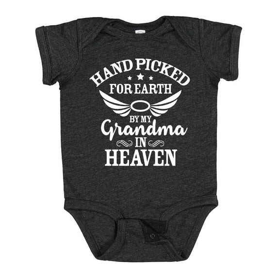 Inktastic Handpicked for Earth by My Grandma in Heaven Angel Wings Boys or Girls Baby Bodysuit