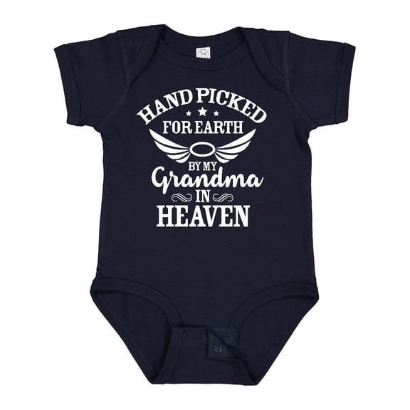 Inktastic Handpicked for Earth by My Grandma in Heaven Angel Wings Boys or Girls Baby Bodysuit