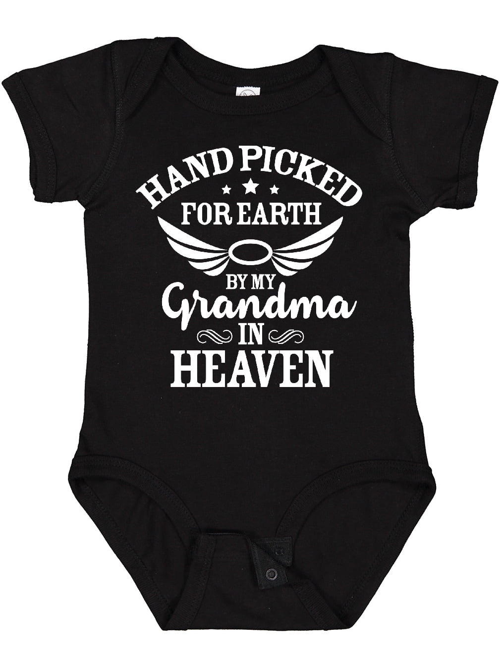 Inktastic Handpicked for Earth by My Grandma in Heaven Angel Wings Boys or Girls Baby Bodysuit