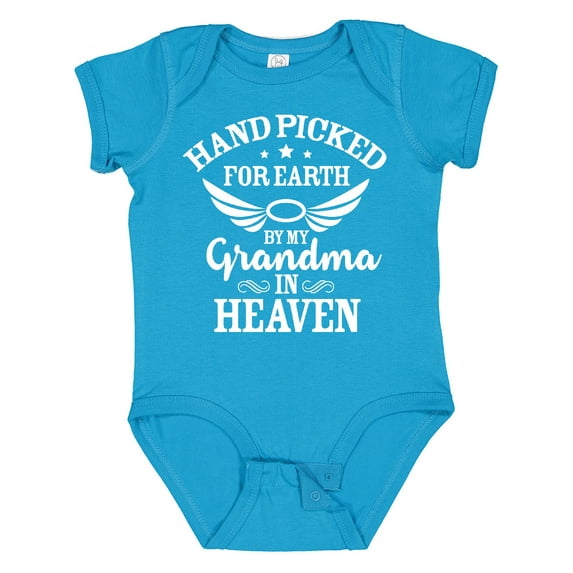 Inktastic Handpicked for Earth by My Grandma in Heaven Angel Wings Boys or Girls Baby Bodysuit