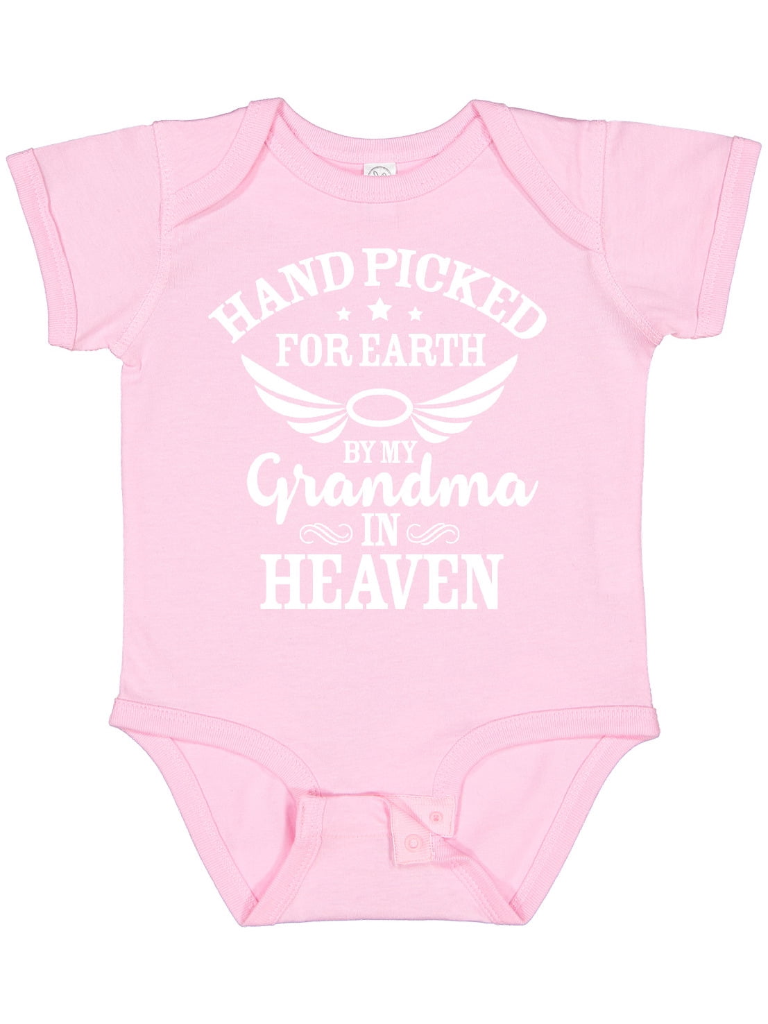 Inktastic Handpicked for Earth by My Grandma in Heaven Angel Wings Boys or Girls Baby Bodysuit