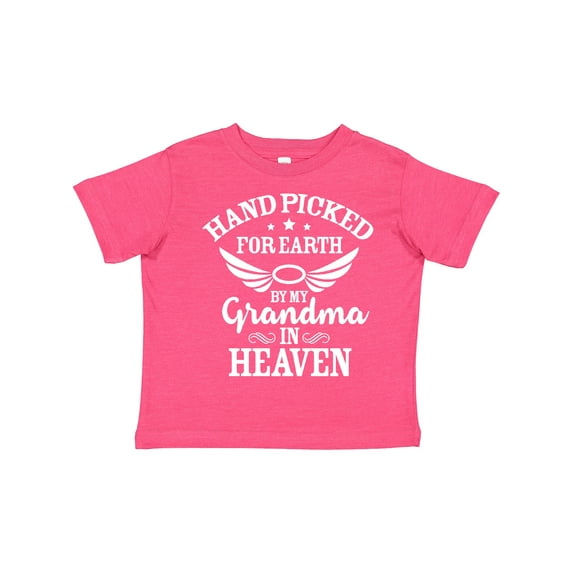Inktastic Handpicked for Earth by My Grandma in Heaven Angel Wings Boys or Girls Toddler T-Shirt