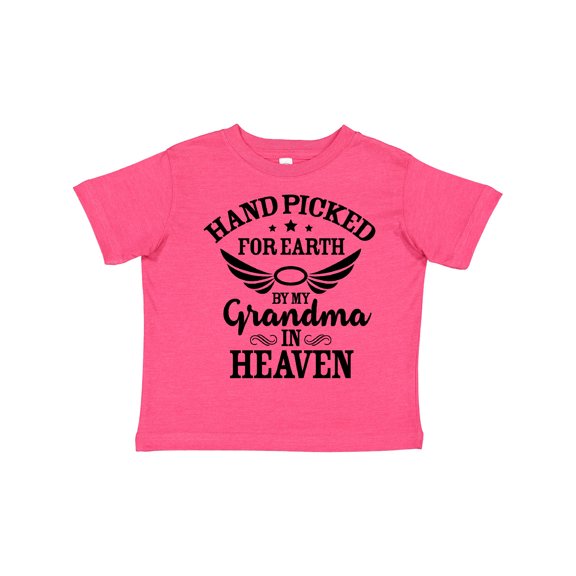 Inktastic Handpicked for Earth by My Grandma in Heaven Angel Wings Boys or Girls Toddler T-Shirt
