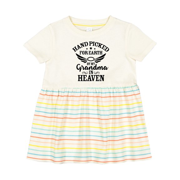 Inktastic Handpicked for Earth by My Grandma in Heaven Angel Wings Girls Baby Dress