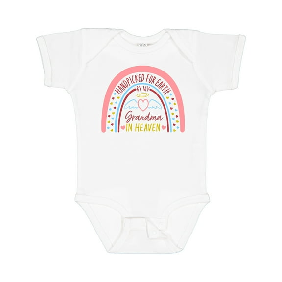 Inktastic Handpicked for Earth by My Grandma in Heaven Rainbow Boys or Girls Baby Bodysuit