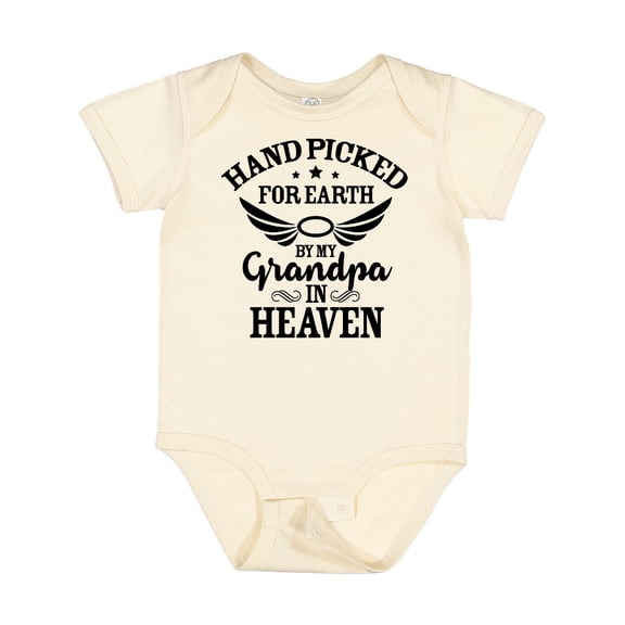 Inktastic Handpicked for Earth by My Grandpa in Heaven Angel Wings Boys or Girls Baby Bodysuit