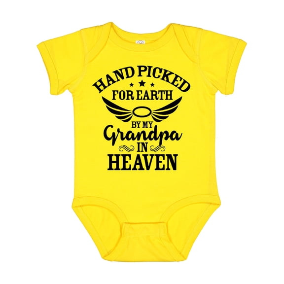 Inktastic Handpicked for Earth by My Grandpa in Heaven Angel Wings Boys or Girls Baby Bodysuit