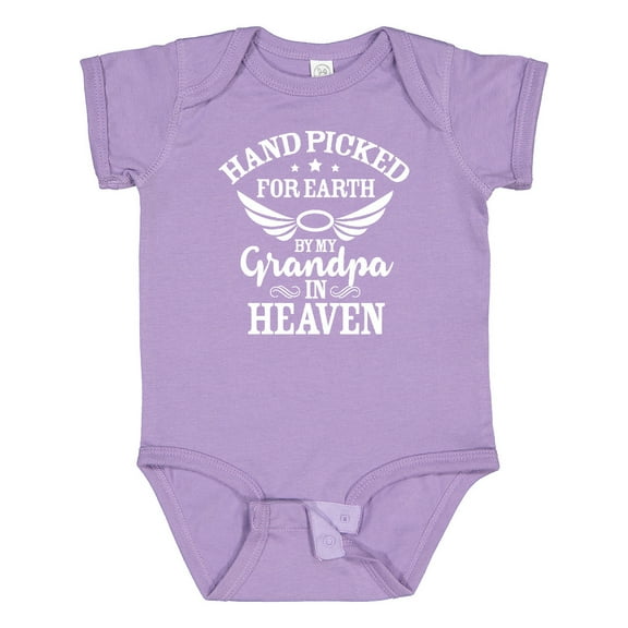 Inktastic Handpicked for Earth by My Grandpa in Heaven Angel Wings Boys or Girls Baby Bodysuit