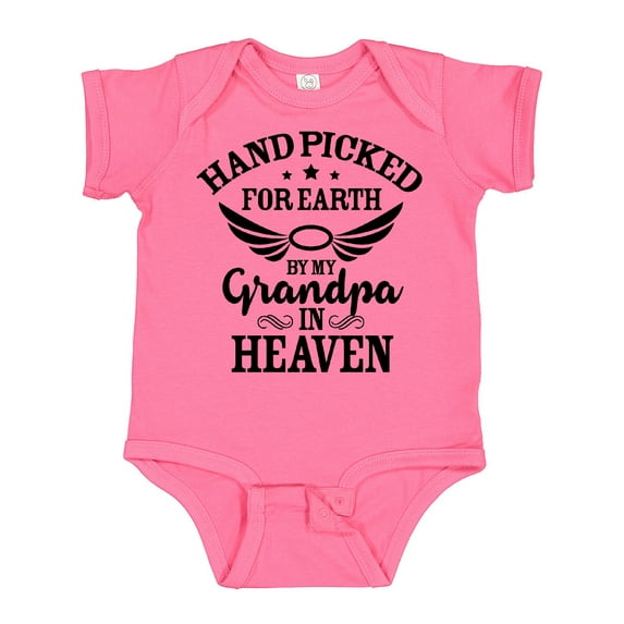 Inktastic Handpicked for Earth by My Grandpa in Heaven Angel Wings Boys or Girls Baby Bodysuit