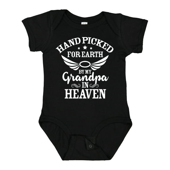 Inktastic Handpicked for Earth by My Grandpa in Heaven Angel Wings Boys or Girls Baby Bodysuit