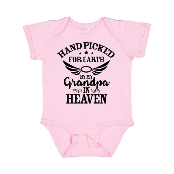 Inktastic Handpicked for Earth by My Grandpa in Heaven Angel Wings Boys or Girls Baby Bodysuit