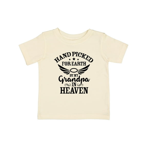 Inktastic Handpicked for Earth by My Grandpa in Heaven Angel Wings Boys or Girls Baby T-Shirt