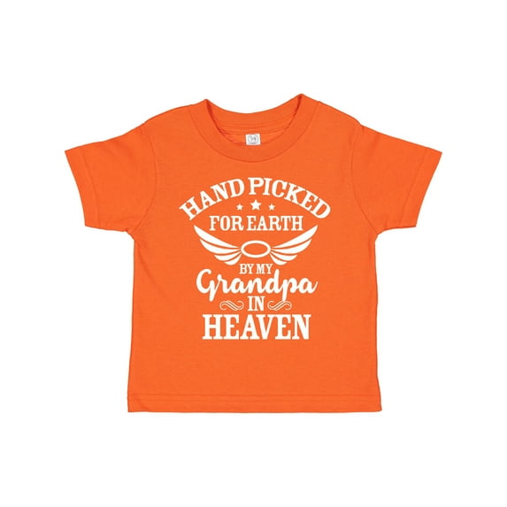 Inktastic Handpicked for Earth by My Grandpa in Heaven Angel Wings Boys or Girls Toddler T-Shirt