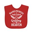 thumbnail image 1 of Inktastic Handpicked for Earth by My Granny in Heaven with Angel Wings Boys or Girls Baby Bib, 1 of 4