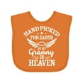 thumbnail image 1 of Inktastic Handpicked for Earth by My Granny in Heaven with Angel Wings Boys or Girls Baby Bib, 1 of 4