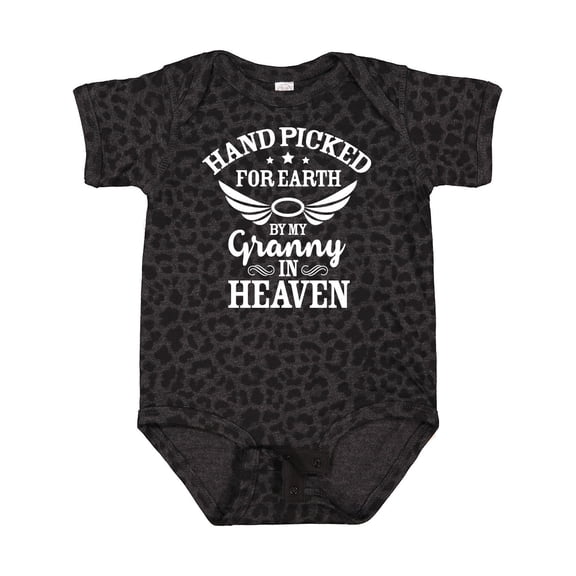 Inktastic Handpicked for Earth by My Granny in Heaven with Angel Wings Boys or Girls Baby Bodysuit