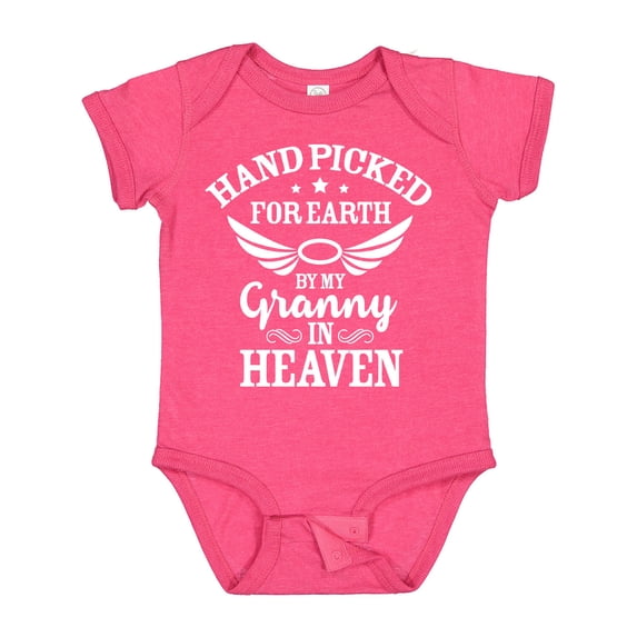 Inktastic Handpicked for Earth by My Granny in Heaven with Angel Wings Boys or Girls Baby Bodysuit
