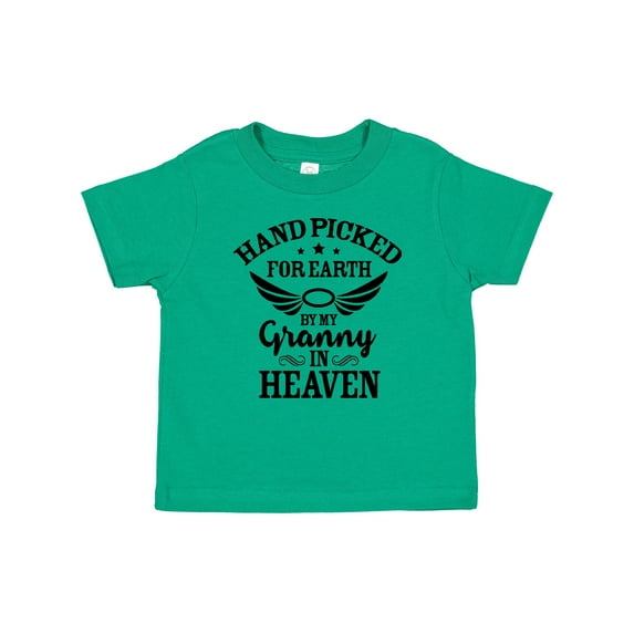 Inktastic Handpicked for Earth by My Granny in Heaven with Angel Wings Boys or Girls Baby T-Shirt