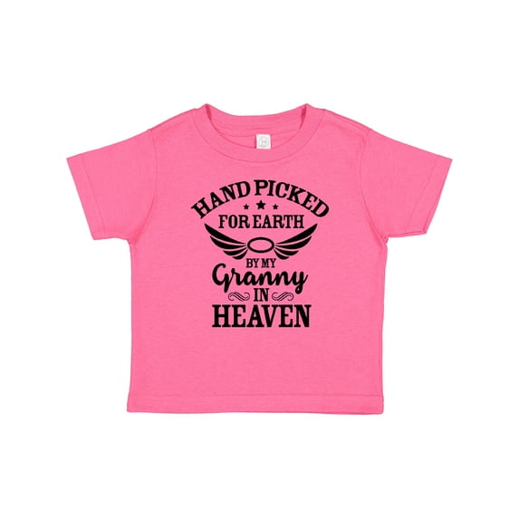 Inktastic Handpicked for Earth by My Granny in Heaven with Angel Wings Boys or Girls Baby T-Shirt