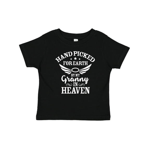 Inktastic Handpicked for Earth by My Granny in Heaven with Angel Wings Boys or Girls Baby T-Shirt