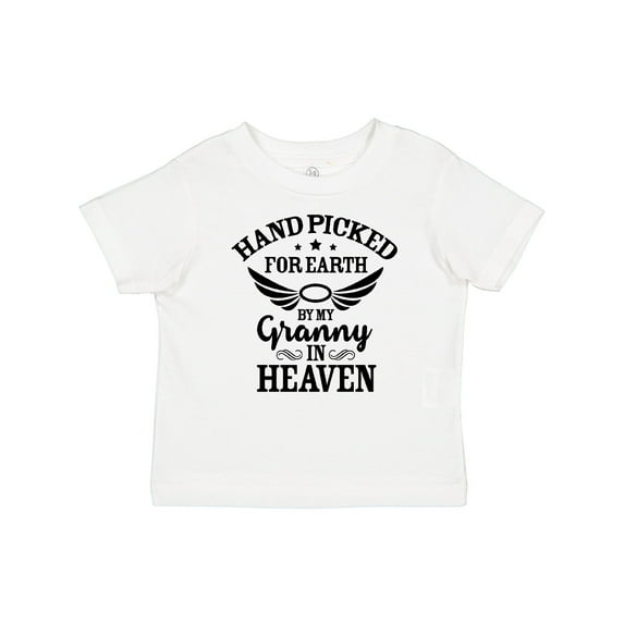 Inktastic Handpicked for Earth by My Granny in Heaven with Angel Wings Boys or Girls Baby T-Shirt