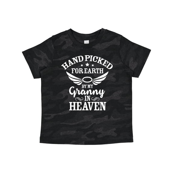 Inktastic Handpicked for Earth by My Granny in Heaven with Angel Wings Boys or Girls Toddler T-Shirt