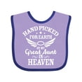 thumbnail image 1 of Inktastic Handpicked for Earth by My Great Aunt in Heaven Boys or Girls Baby Bib, 1 of 4