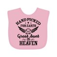 thumbnail image 1 of Inktastic Handpicked for Earth by My Great Aunt in Heaven Boys or Girls Baby Bib, 1 of 4