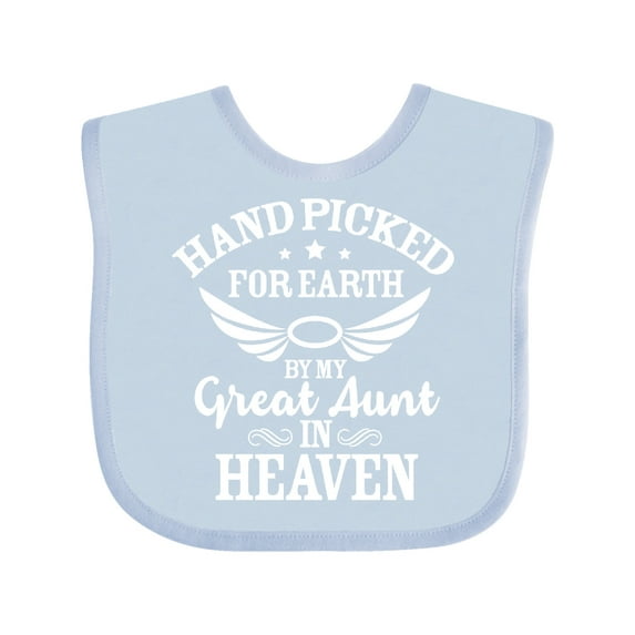 Inktastic Handpicked for Earth by My Great Aunt in Heaven Boys or Girls Baby Bib