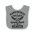 thumbnail image 1 of Inktastic Handpicked for Earth by My Great Aunt in Heaven Boys or Girls Baby Bib, 1 of 4